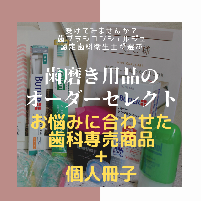 お悩みに合わせた歯科専売品のご提案＋個人冊子付き　歯ブラシ歯磨き粉フロス