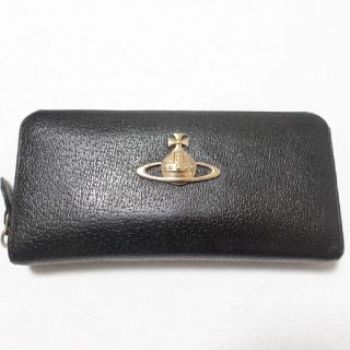 ヴィヴィアンウエストウッド(Vivienne Westwood)のヴィヴィアンウェストウッド 長財布 黒 しぼ革 ラウンドファスナー(財布)