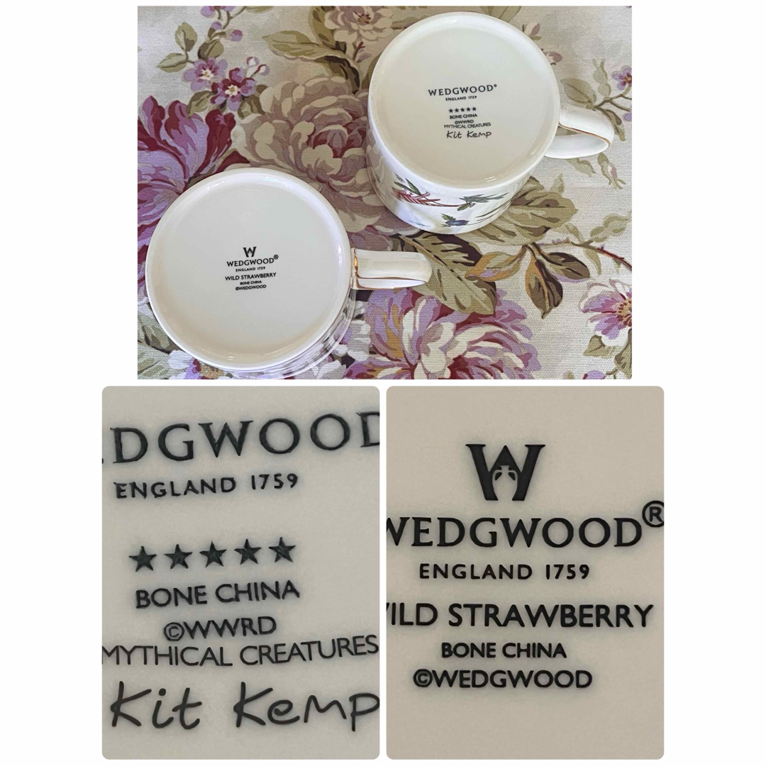 WEDGWOOD(ウェッジウッド)の【美品】ウェッジウッド★ワイルドストロベリー＆ミシカルクリーチャーズ★マグカップ インテリア/住まい/日用品のキッチン/食器(食器)の商品写真