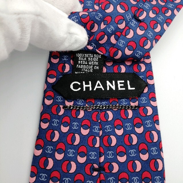 CHANEL(シャネル)の【極極美品】CHANEL　シャネル　ネクタイ　ココマーク　チェーン付 メンズのファッション小物(ネクタイ)の商品写真