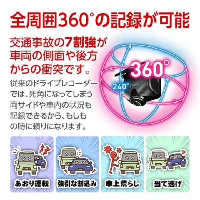 全周囲360度 ユピテル Q-21c ドライブレコーダー 宅配 