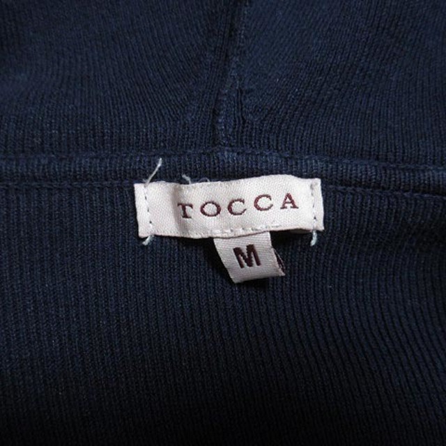 TOCCA(トッカ)のトッカ カーディガン パーカー 長袖 ショート丈 コットンニット 紺 M レディースのトップス(カーディガン)の商品写真