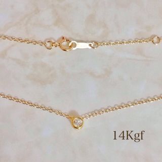 14kgf 一粒ダイヤCZネックレス(ネックレス)