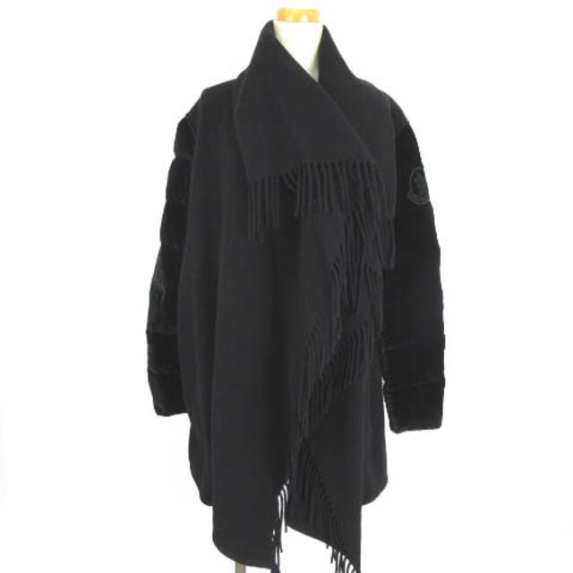 モンクレール 18AW MANTELLA フリンジ ストール ショール 黒 S - papel.tn