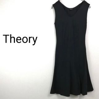 セオリー(theory)のセオリー theory ワンピース 黒　美品(ひざ丈ワンピース)