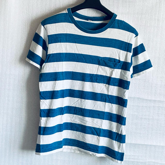 UNIQLO(ユニクロ)のユニクロ　Tシャツ　ネイビー×ホワイトのボーダー メンズのトップス(Tシャツ/カットソー(半袖/袖なし))の商品写真