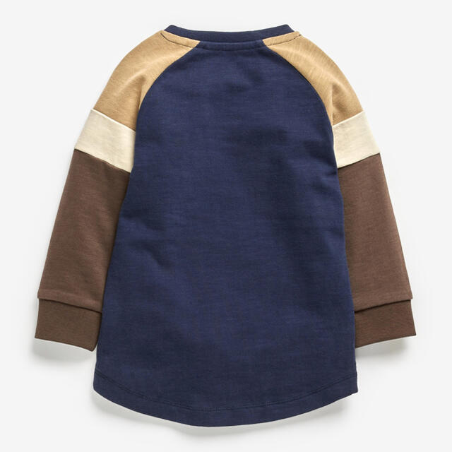 NEXT(ネクスト)のネイビー/タン コージー長袖ラグランTシャツ（3m-7y） キッズ/ベビー/マタニティのベビー服(~85cm)(シャツ/カットソー)の商品写真