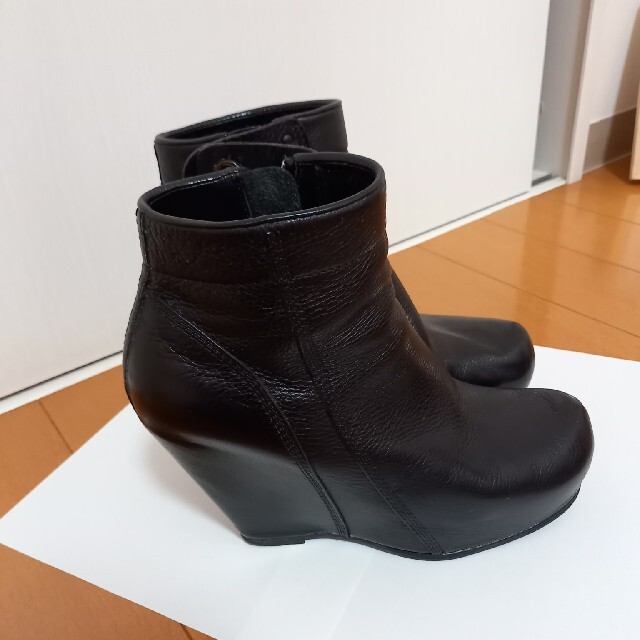 Rick Owens リックオウエンス ブラックショートブーツ ウェッジソール