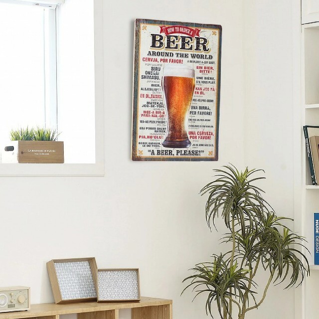 木製看板60】生ビール黒★ポスターbar バー お酒インテリア大型アート壁絵