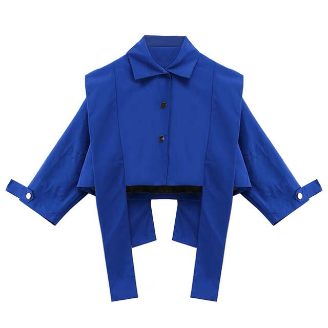 jouetie(ジュエティ)のblank palette 変形ブルーシャツ　中国新鋭ブランド レディースのトップス(シャツ/ブラウス(長袖/七分))の商品写真