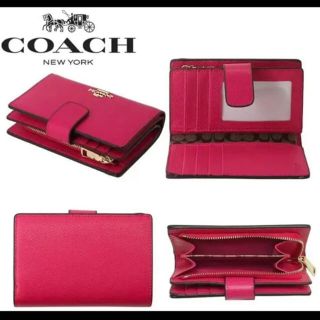 コーチ(COACH)のラスト1点！【新品】COACH コーチ 二つ折り財布　ピンク(財布)