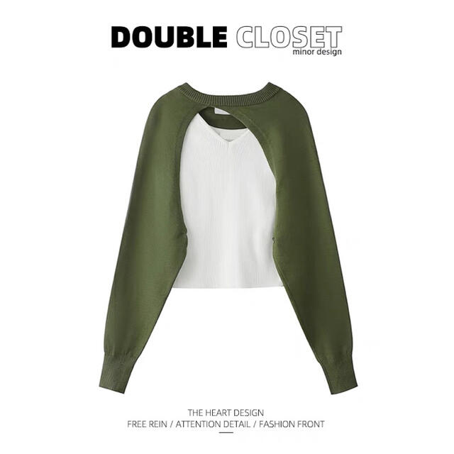 トップスDOUBLEcloset  ニットアームカバー　中国新鋭ブランド