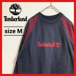 ティンバーランド(Timberland)の90s 古着 ティンバーランド スウェット トレーナー ビッグロゴ ゆるダボ M(スウェット)