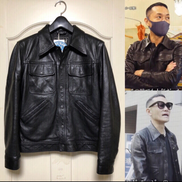 HYSTERIC GLAMOUR アビエータースナップボタンラムレザージャケット-