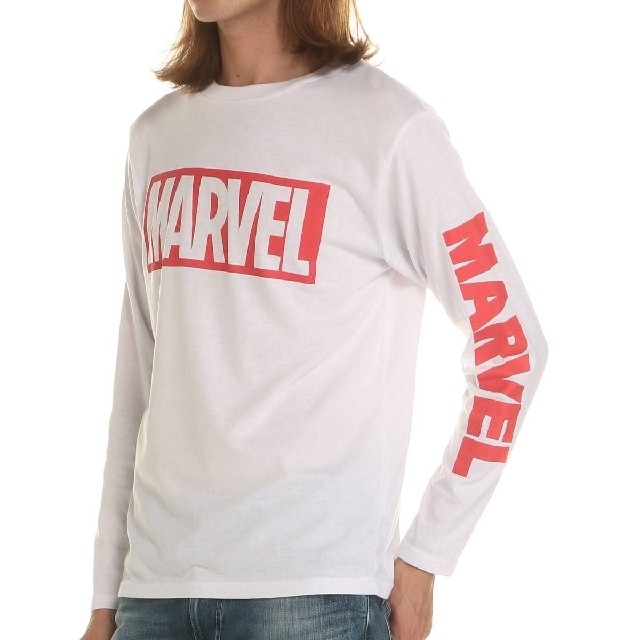MARVEL(マーベル)のMARVEL (マーベル) ロゴプリント クルーネック 長袖 Tシャツ レディースのトップス(Tシャツ(長袖/七分))の商品写真