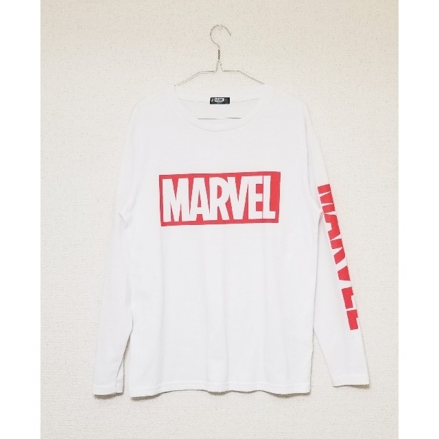 MARVEL(マーベル)のMARVEL (マーベル) ロゴプリント クルーネック 長袖 Tシャツ レディースのトップス(Tシャツ(長袖/七分))の商品写真