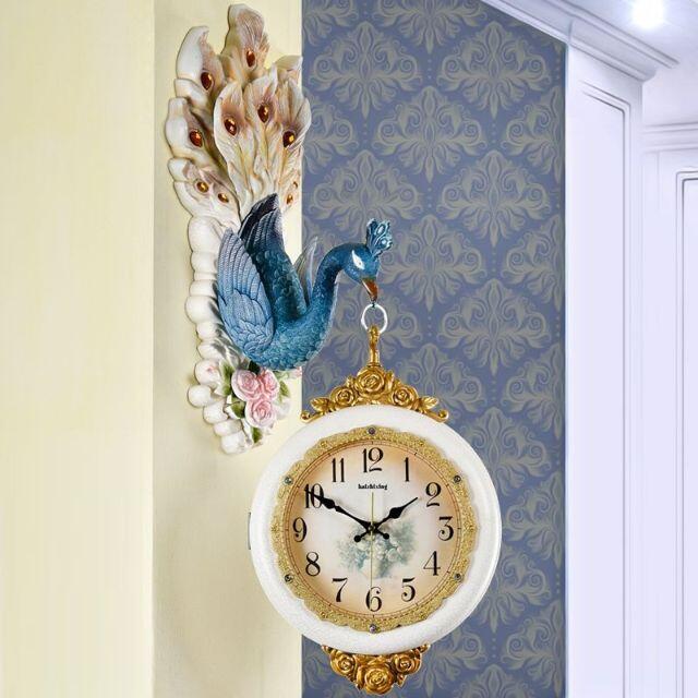 壁掛け時計 孔雀 鳥 動物 花 高級 豊富なデザイン おしゃれ 室内芸術8-10