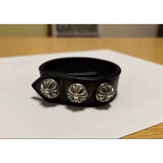 クロムハーツ(Chrome Hearts)のクロムハーツ 3ボタン 2スナップ ブレスレット クロスボタン ブラック(ブレスレット)