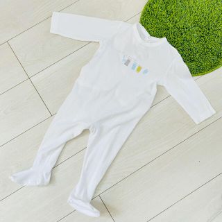 プチバトー(PETIT BATEAU)の未使用 プチバトー 12m 74cm 足つき ロンパース(ロンパース)