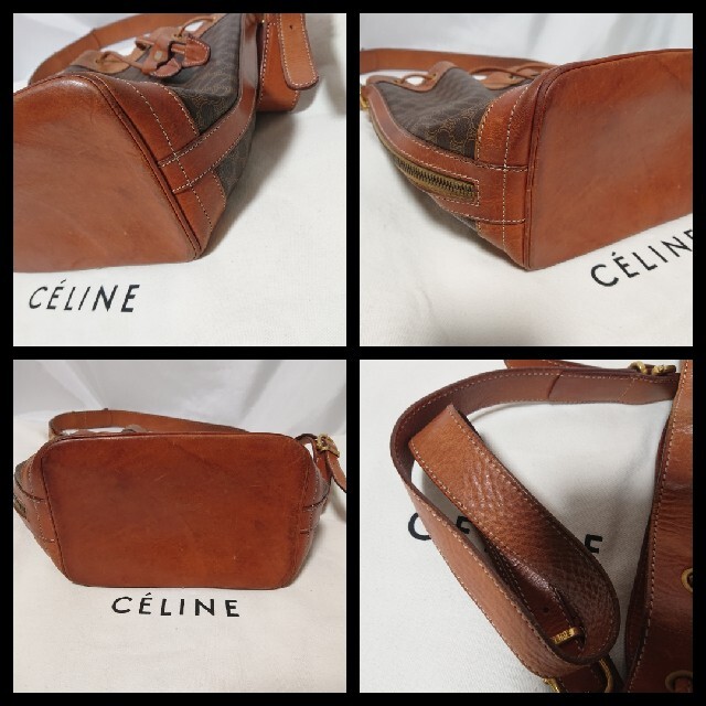 celine(セリーヌ)のCELINE マカダム柄 巾着 ショルダーバッグ レディースのバッグ(ショルダーバッグ)の商品写真