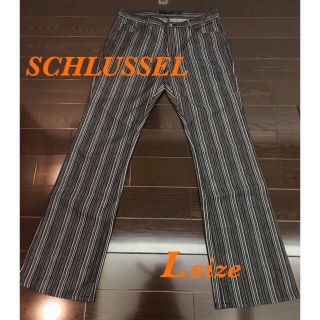 シュリセル(SCHLUSSEL)のSCHLUSSEL☆*°美品メンズストライプパンツLsize(デニム/ジーンズ)