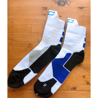 バスケ　ソックス 速乾DRYFIT カリー ホワイトブルー バッソク(バスケットボール)