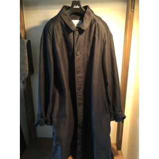 コモリ(COMOLI)のOUTIL  MANTEAU UZES モールスキン コート サイズ2 ブラック(ステンカラーコート)