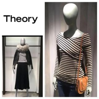 セオリー(theory)のtheory☆セオリー☆オフショルダー☆ボーダー☆長袖☆カットソー(カットソー(長袖/七分))