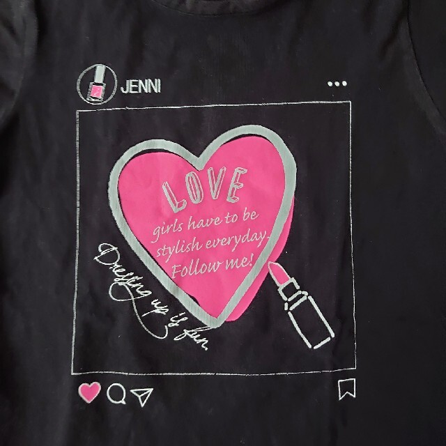 値下げ★姉妹お揃い♡JENNI ジェニィ インスタ風Tシャツ 140cm キッズ/ベビー/マタニティのキッズ服女の子用(90cm~)(Tシャツ/カットソー)の商品写真