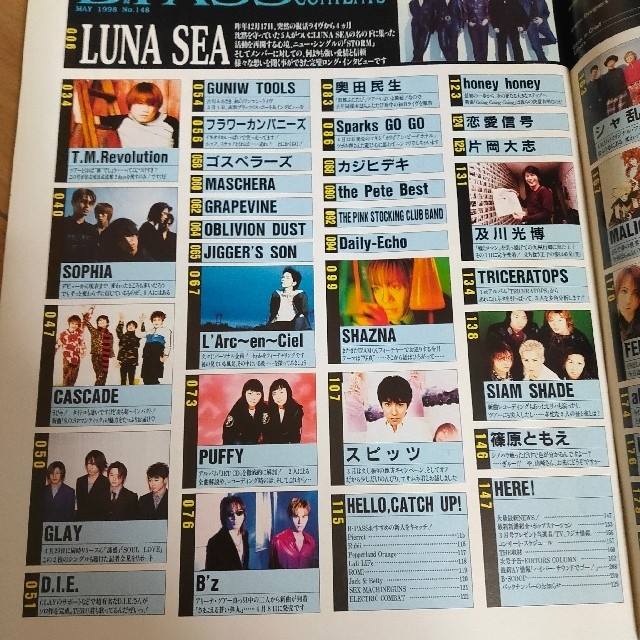 B PASS バックステージパス　1998年 5月号　LUNA SEA　スピッツ エンタメ/ホビーの雑誌(アート/エンタメ/ホビー)の商品写真