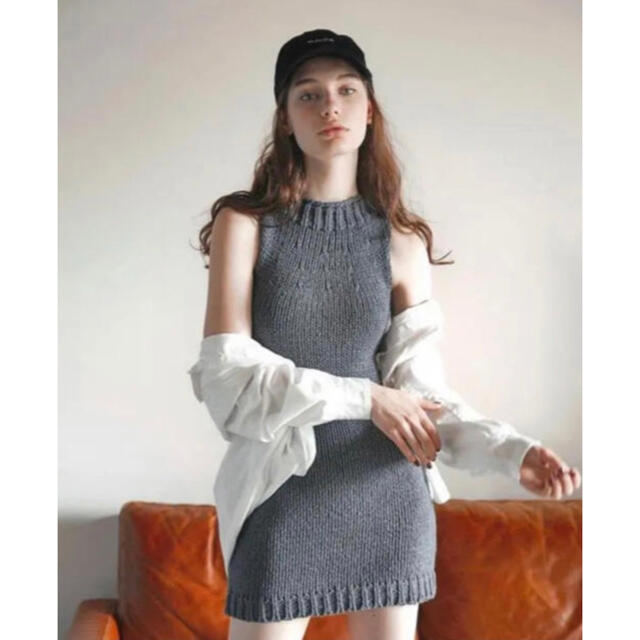 ALEXIA STAM(アリシアスタン)のjuemi Knitting American Sleeve Dress レディースのワンピース(ミニワンピース)の商品写真