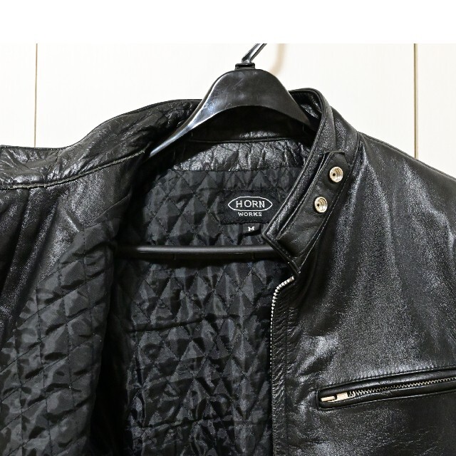 本革 シングルライダースジャケット メンズ メンズのジャケット/アウター(ライダースジャケット)の商品写真
