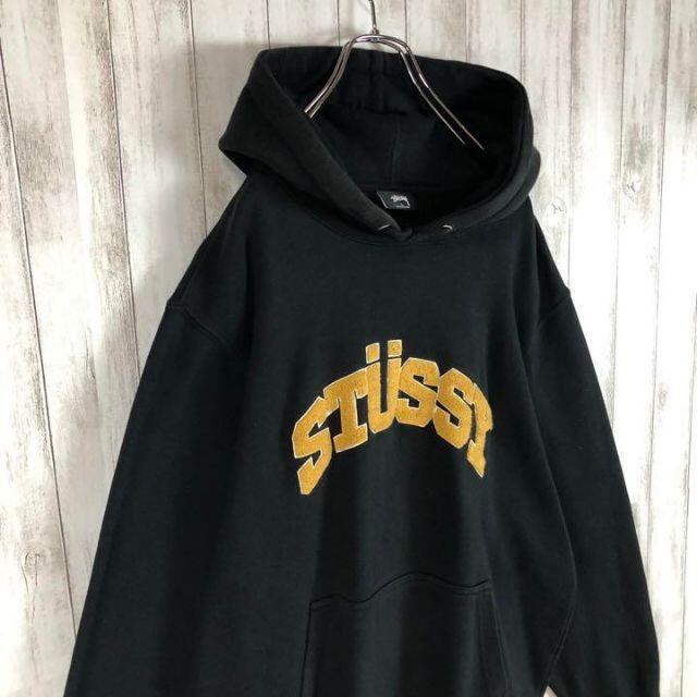 【即完売モデル】 STUSSY センター 刺繍ロゴ パイルロゴ 希少 パーカー 3