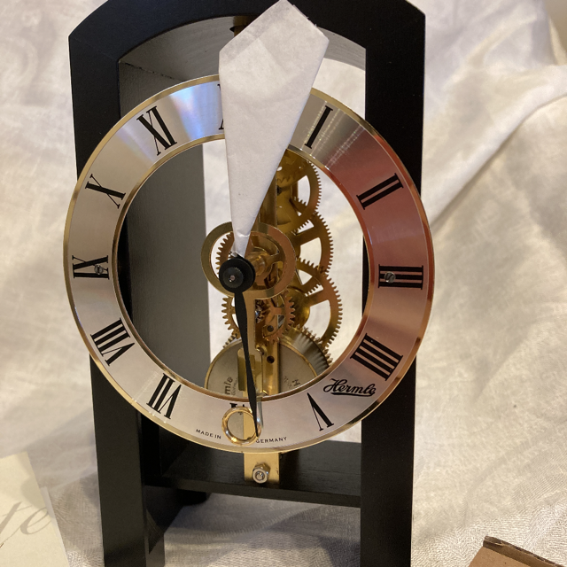 最終価格 新品 ヘルムレ HERMLE 機械式置き時計 ブラック ドイツ
