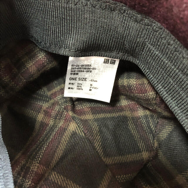 UNIQLO(ユニクロ)の新品　ユニクロ　ベレー帽　ワイン レディースの帽子(ハンチング/ベレー帽)の商品写真