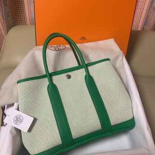 エルメス ガーデンパーティ トートバッグ(レディース)(グリーン