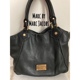 マークバイマークジェイコブス(MARC BY MARC JACOBS)の【極美品】MARC BY MARC JACOBS  トートバッグ　本革　ブラック(トートバッグ)