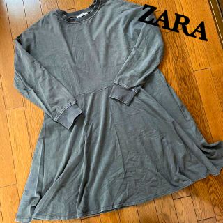 ザラ(ZARA)のZARA 秋古着風ビンテージグレースウェットワンピース(トレーナー/スウェット)