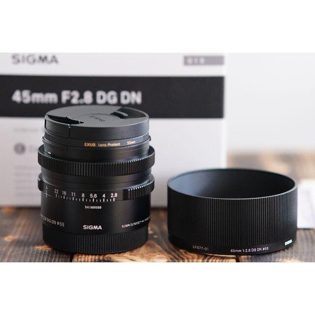 【中古美品】SIGMA 45mm F2.8 DG DN フィルター付(ソニー用) スマホ/家電/カメラのカメラ(レンズ(単焦点))の商品写真