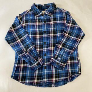 ユニクロ(UNIQLO)のUNIQLO 130cm フランネル チェックシャツ 長袖(ブラウス)