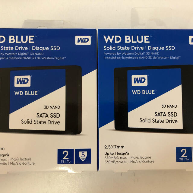 [2個セット]WD 2.5’ SSD 2TB 未使用未開封PCパーツ