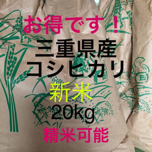 三重県　新米コシヒカリ　20kg10kg