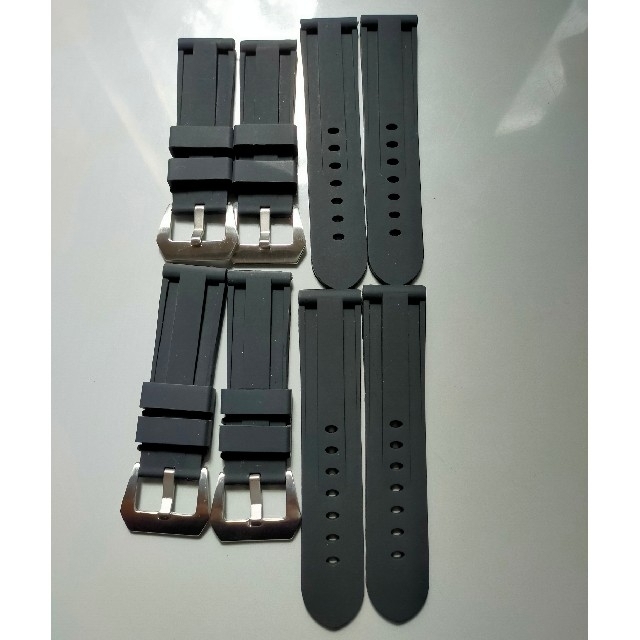 アウトレット品　腕時計バンド　ラバーベルト　24mm 黒　パネライなどにいかが メンズの時計(ラバーベルト)の商品写真