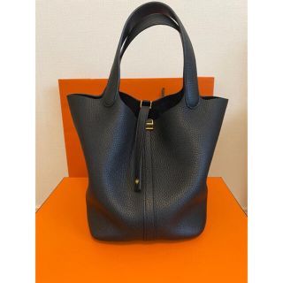 エルメス(Hermes)のHERMES ピコタンロックMMノワール 黒　ゴールド金具　エルメス　mm pm(ハンドバッグ)