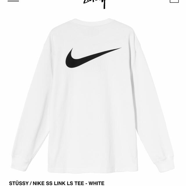 STUSSY(ステューシー)のSTUSSY NIKE コラボ　ロンT 白　Lサイズ メンズのトップス(Tシャツ/カットソー(七分/長袖))の商品写真