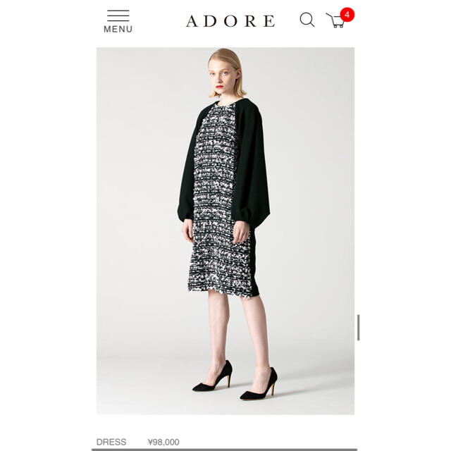 白洋舎済　ADORE  アドーア　秋冬　ワンピース　107,800円ひざ丈ワンピース