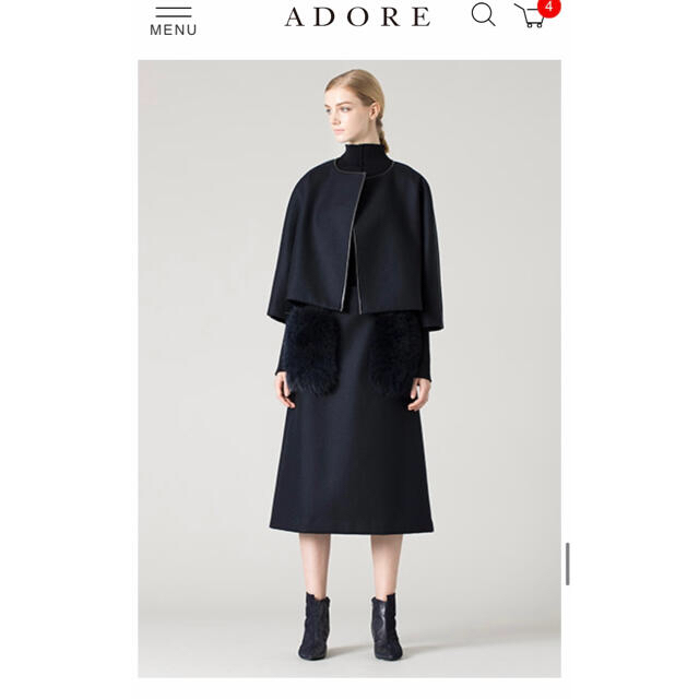 ADORE(アドーア)の白洋舎済　アドーア　レア　上質ジャケット　コート レディースのジャケット/アウター(ノーカラージャケット)の商品写真