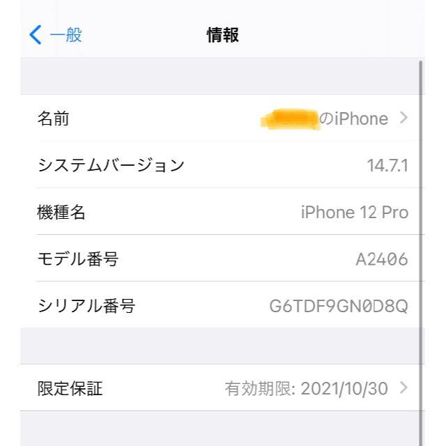 Apple(アップル)の外装パーフェクトiPhone12 pro 256GB ﾊﾟｼﾌｨｯｸﾌﾞﾙｰ  スマホ/家電/カメラのスマートフォン/携帯電話(スマートフォン本体)の商品写真
