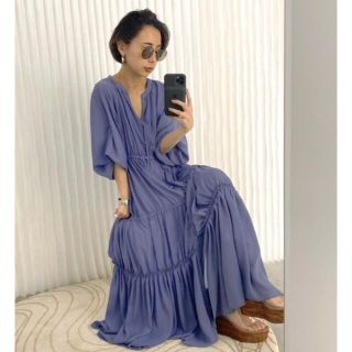 アメリヴィンテージ(Ameri VINTAGE)のAmeri SHEER TIERED DRESS ワンピース(ロングワンピース/マキシワンピース)