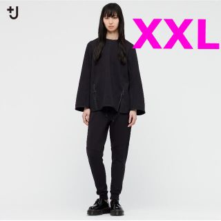 ユニクロ(UNIQLO)のドライスウェットクルーネックシャツ ブラック　XXL(トレーナー/スウェット)